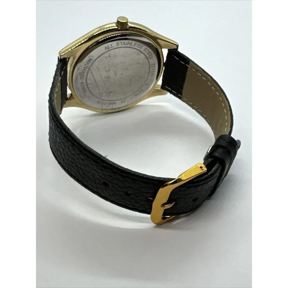 Michael Kors Runway MK3179 Women's Black Leather Analog Dial Quartz Watch JNA444